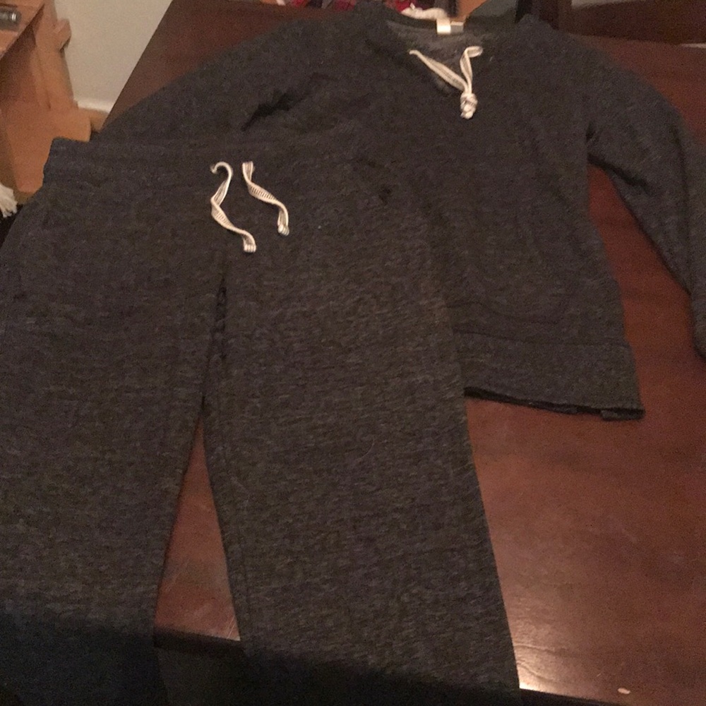 Sweatsuit, gray pants and sweater